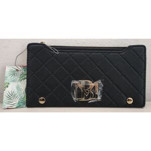 Badgley Mischka BM-4172 Women's O/S Black Quilted Long Cards Wallet